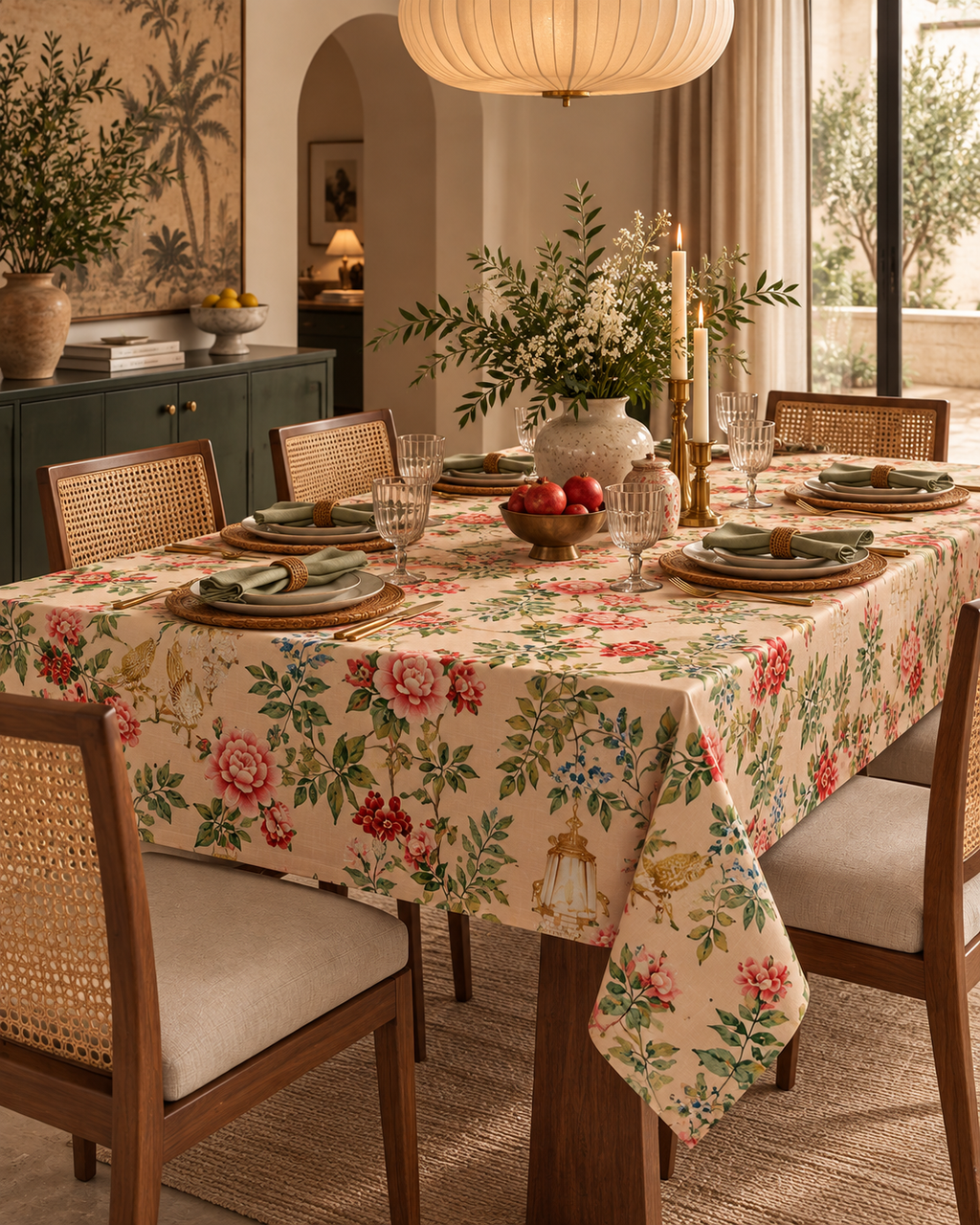 Rosabelle | Soft Pink English Floral Table Cover