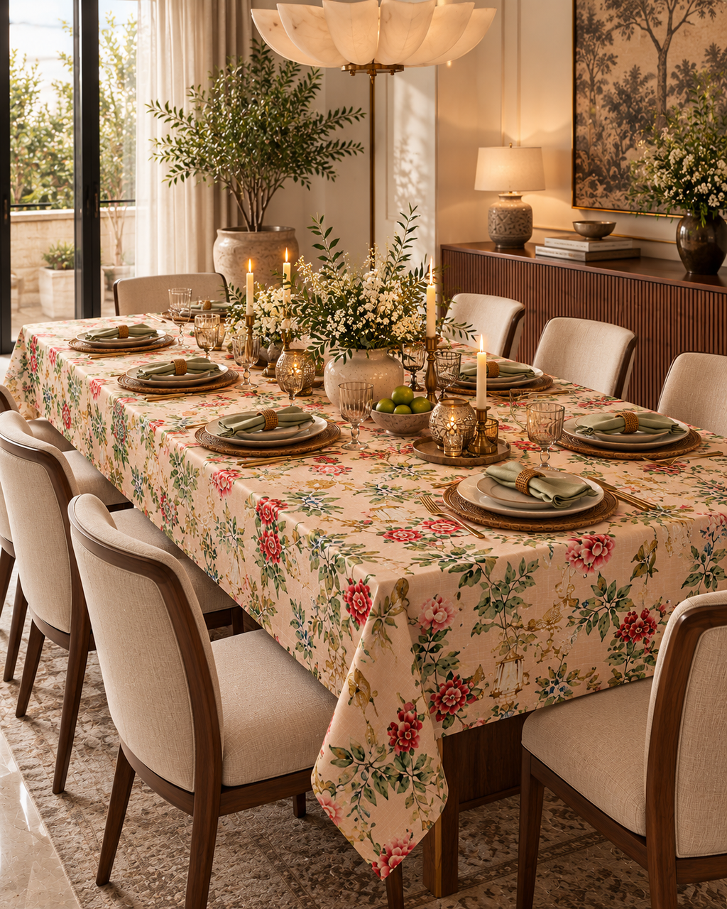 Rosabelle | Soft Pink English Floral Table Cover