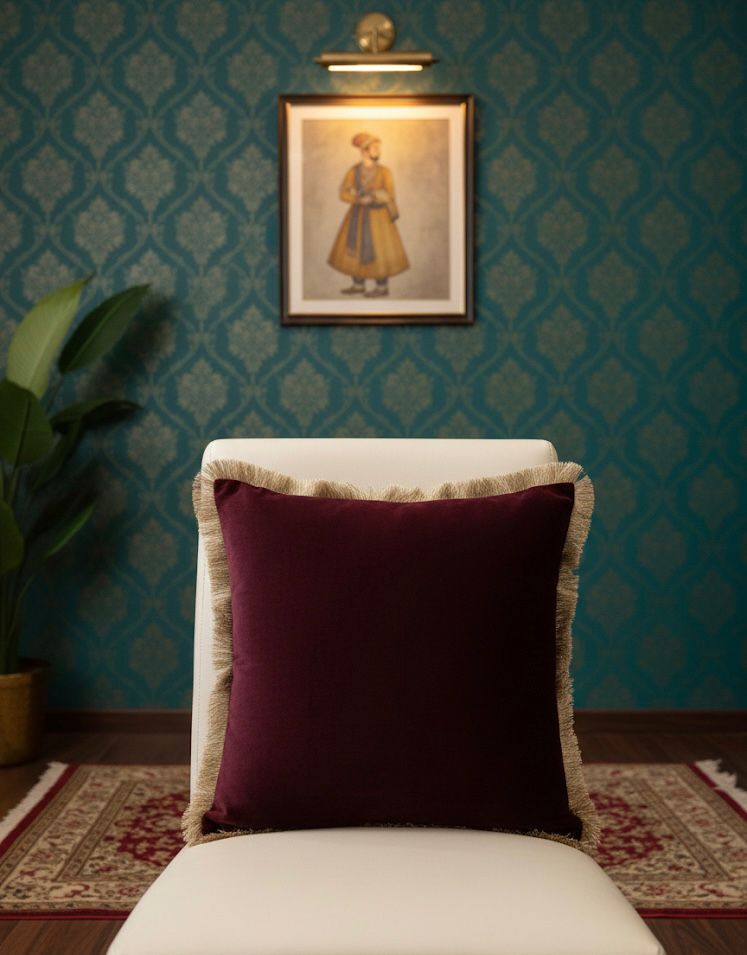 Imperial Wine Velvet Cushion cover