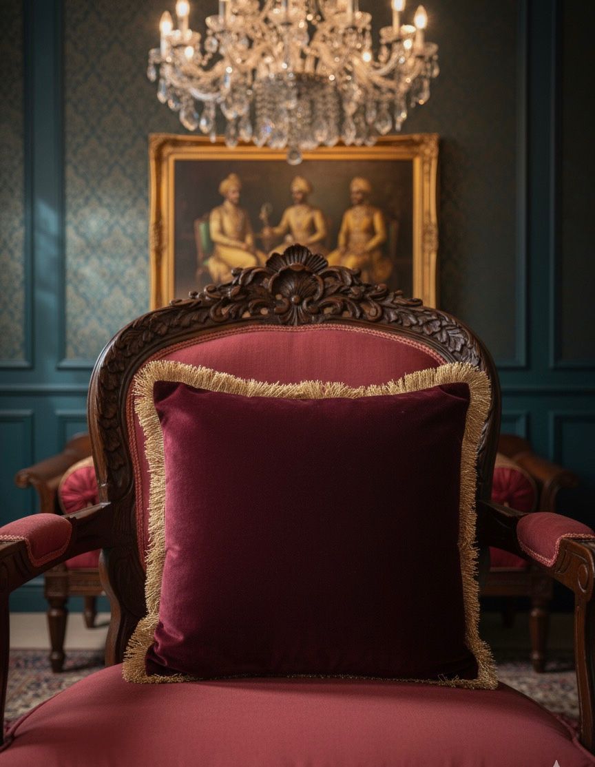 Imperial Wine Velvet Cushion cover