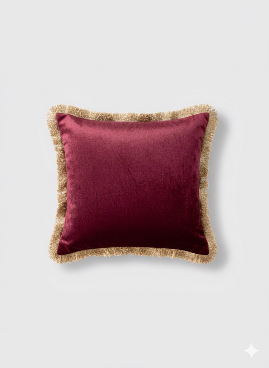 Imperial Wine Velvet Cushion cover