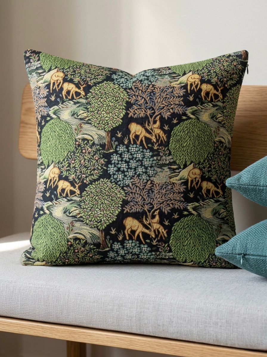 Woodland crest cushion cover