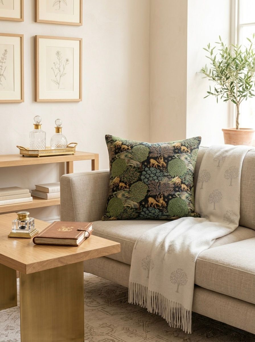 Woodland crest cushion cover