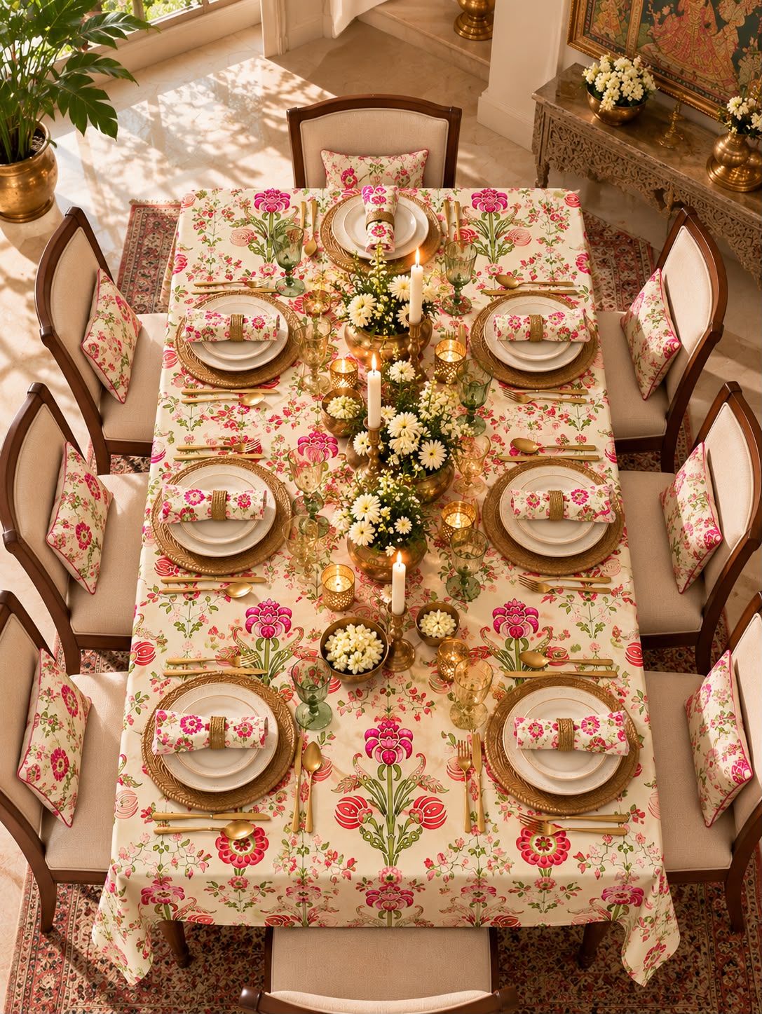 Noor Bagh | Floral Table Cover