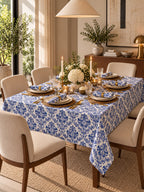 Goan Reverie | White & Blue Table Cover