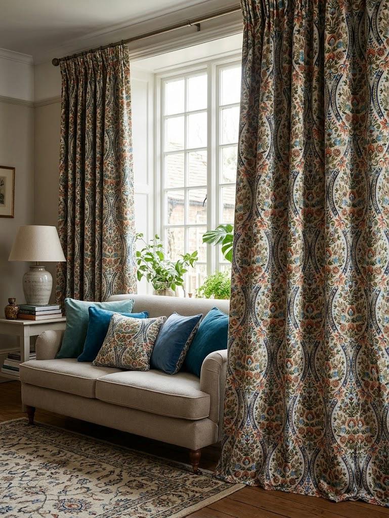 Palace in Blue velvet curtains | Set of 2