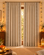 Heritage Bloom curtains– Beige |Set of 2