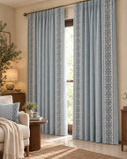 Heritage Bloom curtains– Blue |Set of 2