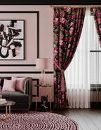 Dark Petal Curtains | Set of 2