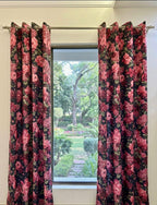 Dark Petal Curtains | Set of 2