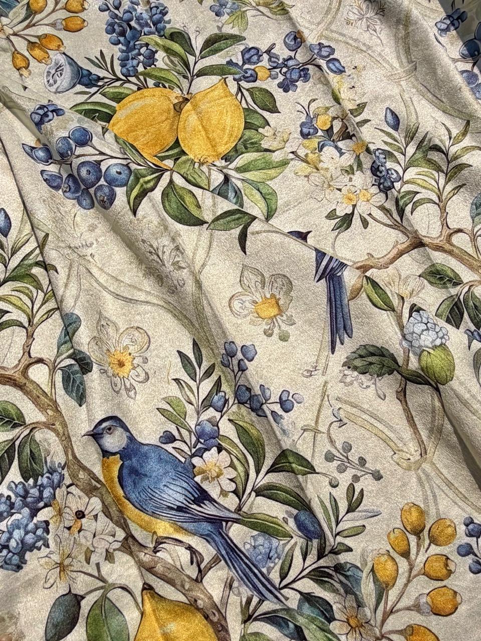Spring Time Velvet curtains | Set of 2