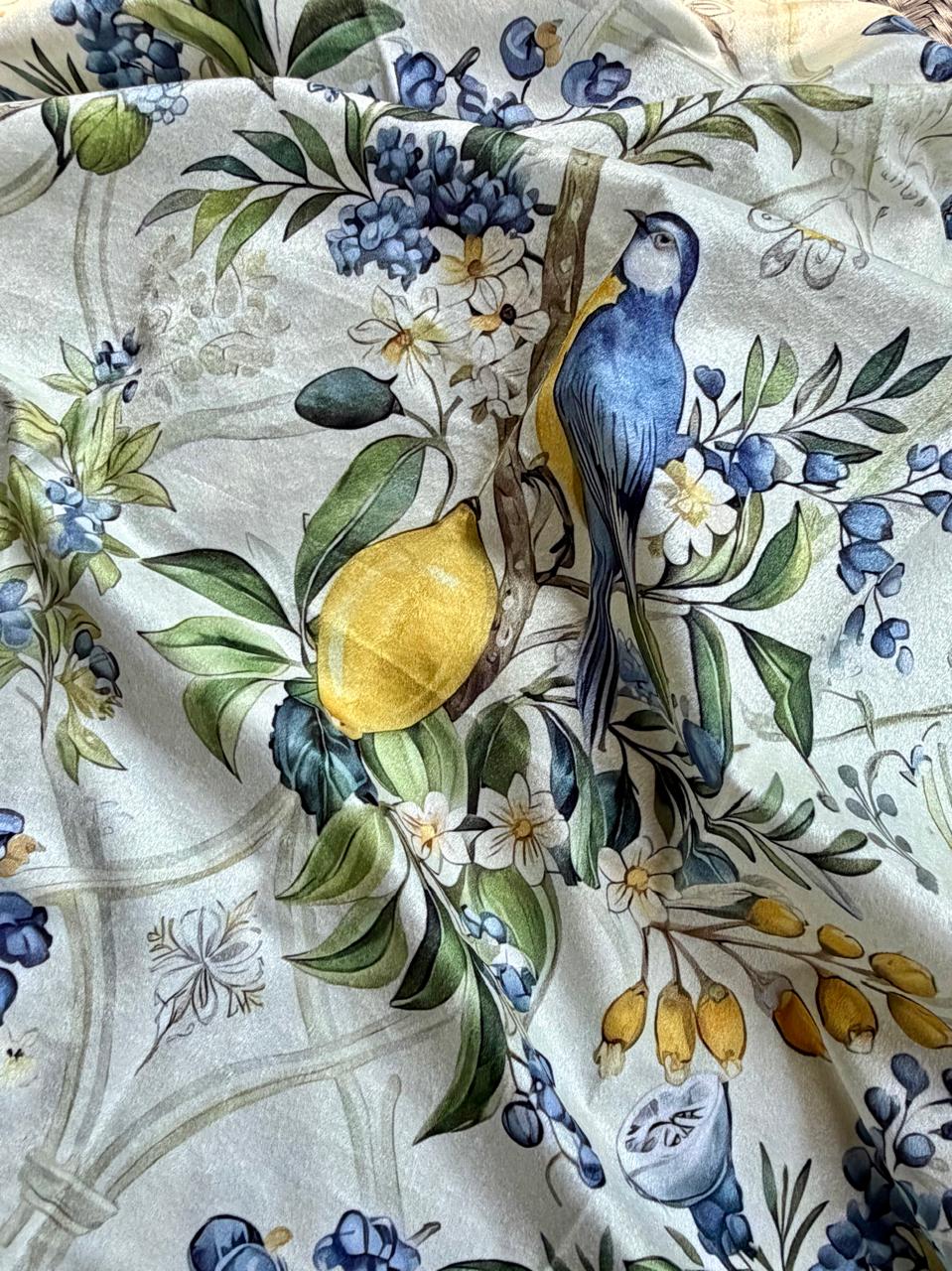 Spring Time Velvet curtains | Set of 2