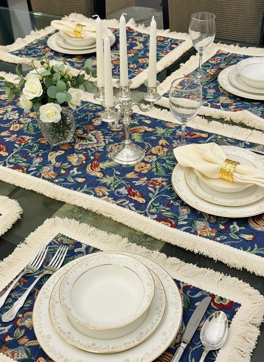 Blue Aviary Table Set
