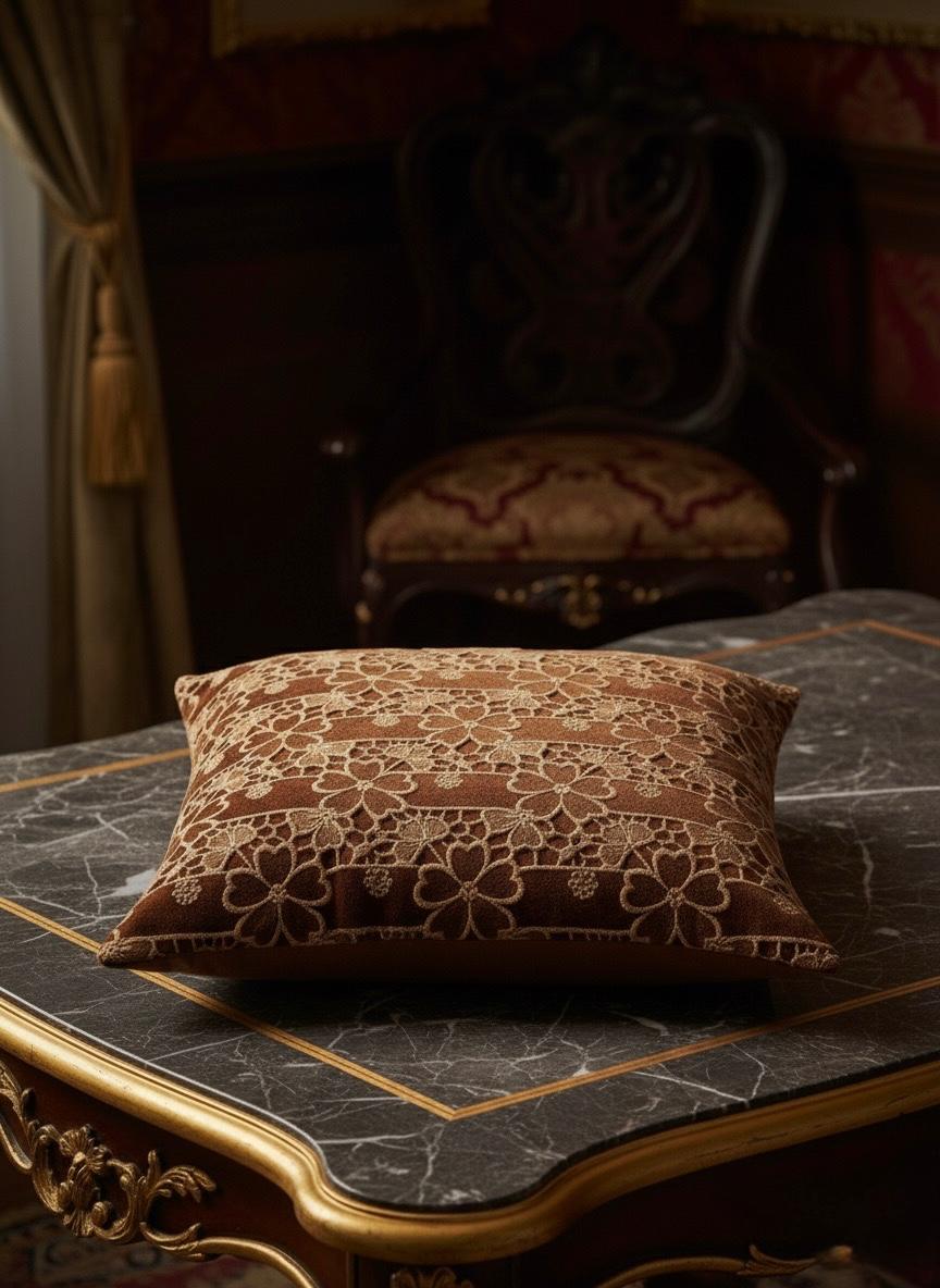 Rosette Velvet Cut Cushion Cover
