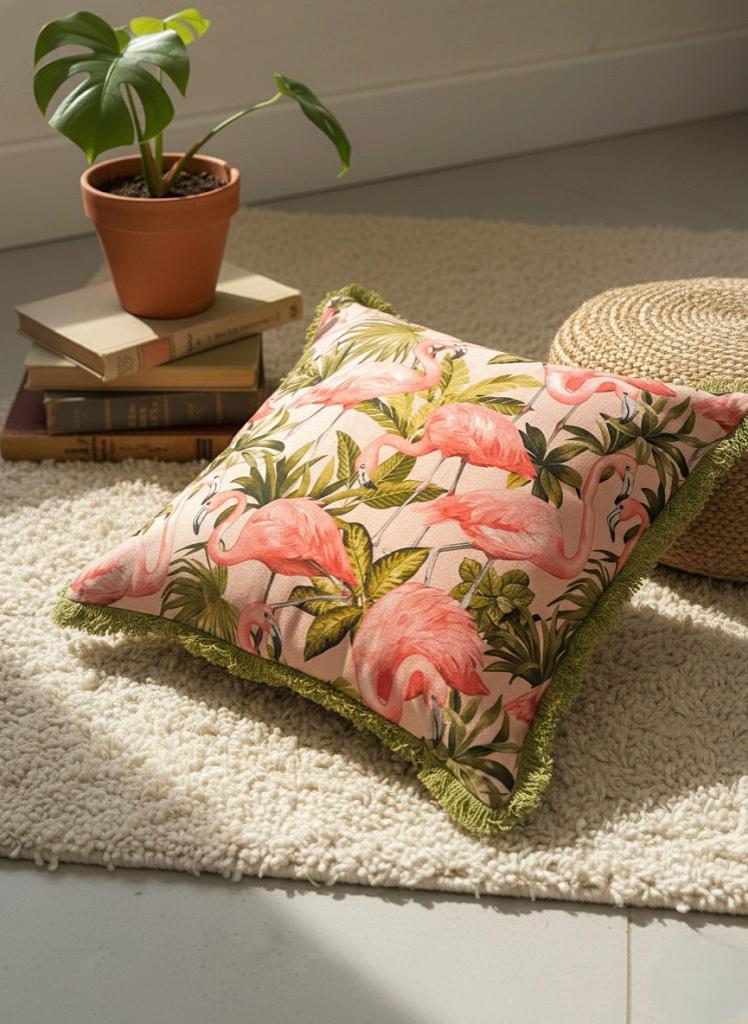 Flamingo Flock Cushion cover