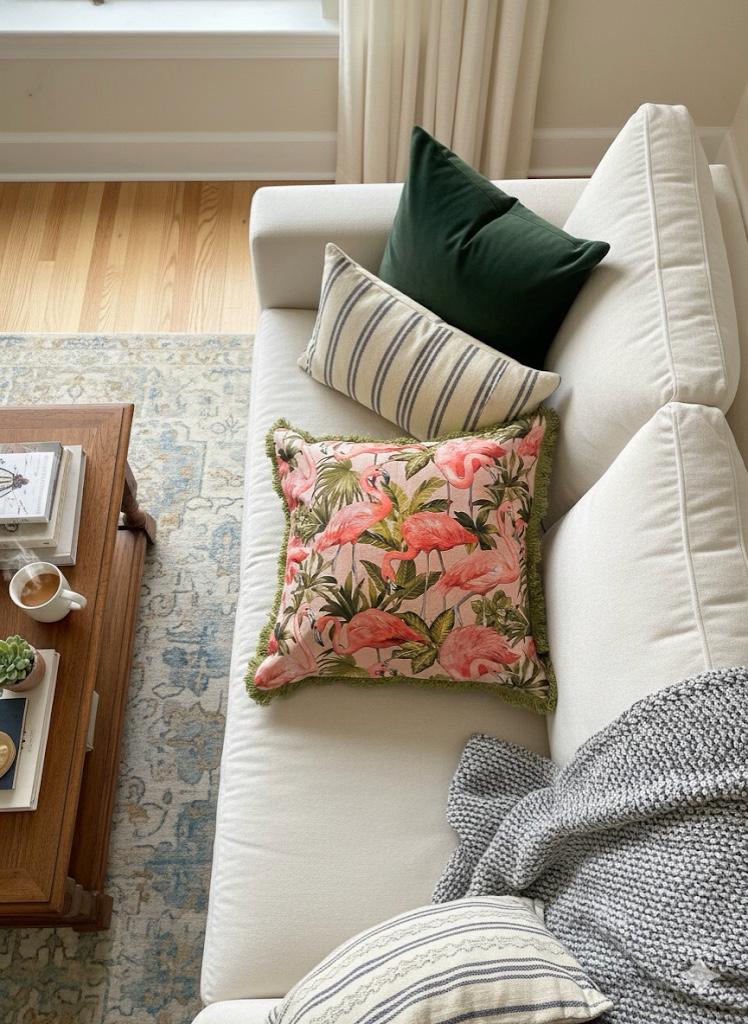 Flamingo Flock Cushion cover