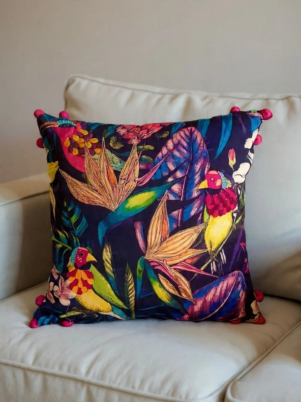 Tropical Joy Velvet Cushion Cover