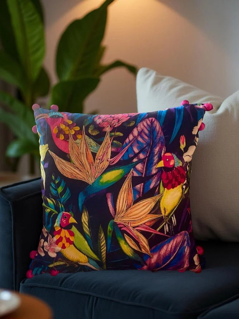Tropical Joy Velvet Cushion Cover