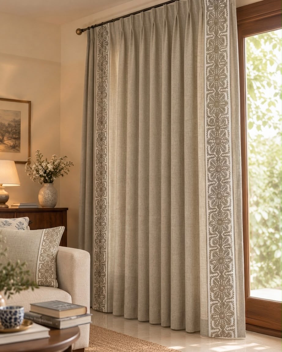 Heritage Bloom curtains– Beige |Set of 2