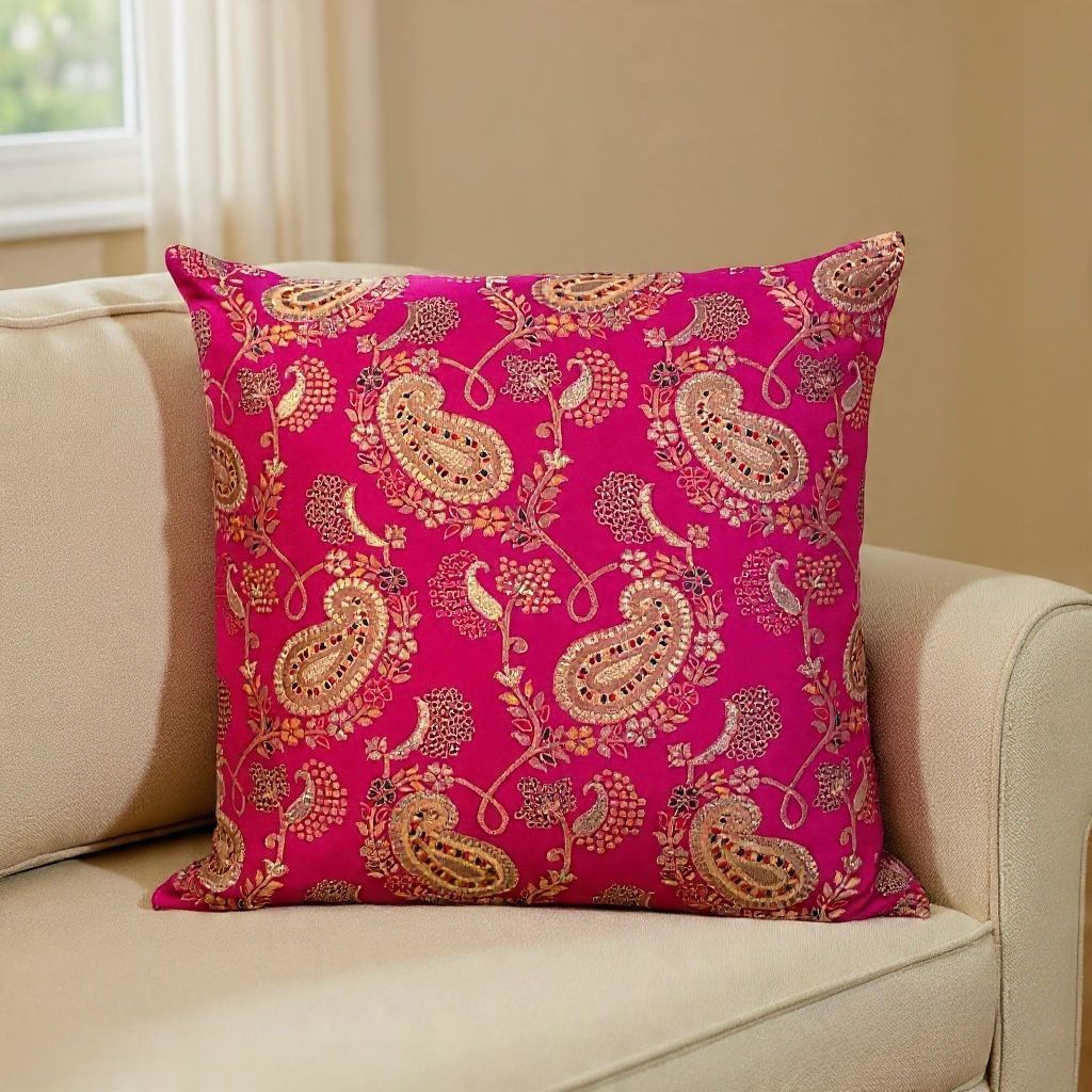 Banarasi Blush Cushion Cover