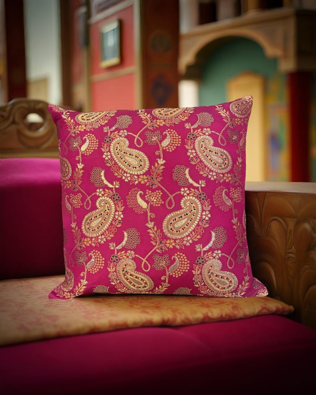 Banarasi Blush Cushion Cover