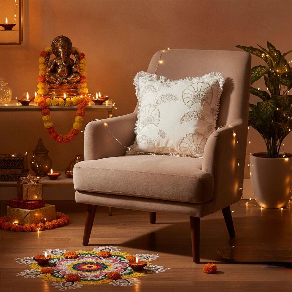 Glow of Celebration Cushion cover