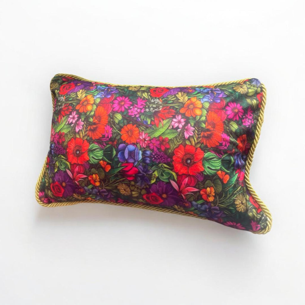 Romance of florals velvet Cushion cover